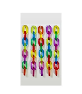 Chaînes en résine faites à la main, élégantes, rustiques, modernes, art mural en chaîne acrylique, maillons géométriques multicolores - Product Image 1