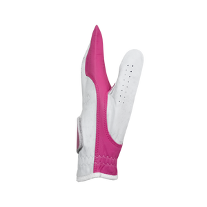 Gants de golf en cuir véritable rose et blanc, antidérapants, à enfiler, pour femmes, main droite - Product Image 3