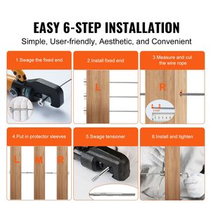 20 Pack T316 1/8 in acciaio inossidabile \ "Kit di ringhiera per cavi invisibili Swage finestrip cavo ringhiera argento-per legno/metallo - Product Image 6