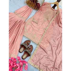 Ensemble élégant pour femme, haut et palazzo de soirée avec dupatta fantaisie - Product Image 6