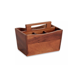 Boîte de rangement élégante en bois avec poignées en fer pour la décoration moderne de la salle à manger - Product Image 2