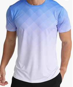 Camiseta de Manga Corta con Estampado Geométrico para Hombre, Cuello Redondo, Secado Rápido, Ajuste Deportivo, Tejido de Poliéster, Corte Ajustado, Largo Regular - Product Image 4