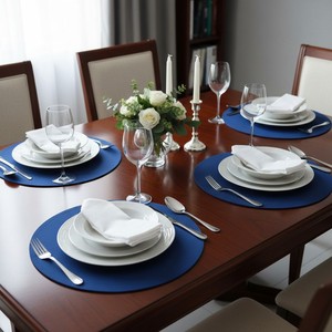 Decorative Oval Polyester Cotton Placemats for Modern Dining <b>Tablemats</b> Boutique Home Furnishing Decor - Product Image 2