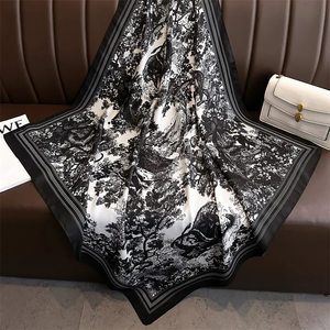 90*90cm Luxury Brand Female Silk <b>Square</b> Scarf <b>Hijab</b> Women Bandana Soft Scarves Neckerchief Ladies Hair Shawl Wrap Headband - Product Image 2