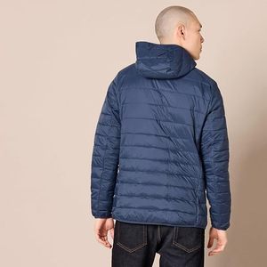 Veste matelassée à capuche pour homme, couleur vert olive, coupe-vent, décontractée, pour l'hiver, avec fermeture éclair et poches latérales - Product Image 6