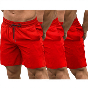Shorts de sport pour homme en velours côtelé écologique, séchage rapide, couleur unie, avec cordon de serrage et poches, bleu marine et noir - Product Image 2