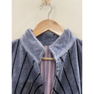 Hand Embroidered <b>Velvet</b> <b>Jacket</b> <b>Women</b> Mandarin Collar Full Sleeve Autumn Bohemian Eye Pattern Open Front Coat - Product Image 3