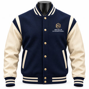 Chaqueta Varsity para Hombre de Alta Calidad, Corte Cómodo, Estilo Moderno, Chaqueta Clásica de Béisbol con Letras Bordadas, Cuello, Puños y Dobladillo Acanalados - Product Image 1