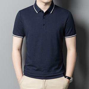 Chemises polo pour hommes en soie de mûrier de qualité supérieure, personnalisées, à séchage rapide, unisexes, unies, uniformes d'affaires, pour le golf - Product Image 3