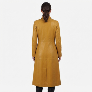 Abrigo de Cuero Genuino para Mujer, Gabardina Larga de Invierno, Abrigo Vintage, Abrigo Largo de Plumón para Mujer - Product Image 2