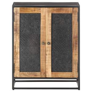 Aparador Negro con Madera de Mango Natural, Madera de Mango Rústica, Hierro y MDF - Muebles Duraderos y Elegantes - Product Image 2