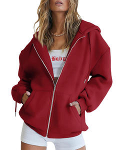 Sudadera con capucha personalizada para mujer, linda, para adolescentes, chaqueta de otoño, sudadera oversize informal con cordón y cremallera con bolsillo - Product Image 3