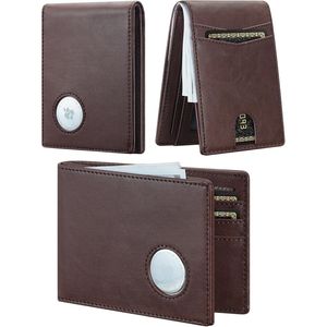 Portefeuille Furid Slim Air Tag pour hommes, blocage RFID, bifold avec poche avant, porte-cartes, en cuir, compatible avec AirTag - Product Image 1