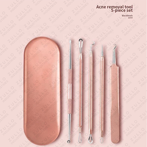 Kit de Herramientas para el Acné Facial de Acero Inoxidable Color Oro Rosa de Alta Calidad, 6 Piezas, Extractor de Puntos Negros, Limpiador de Poros, Diseño Personalizado - Product Image 4