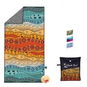 Serviettes de plage en coton de luxe de haute qualité, séchage rapide, sans sable, prix de gros, serviettes de bain en microfibre personnalisées - Product Image 1