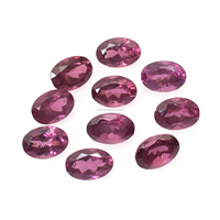 Gema Suelta de Granate Rojo Natural Premium, Corte Oval Facetado de 5x7mm, para la Elaboración de Joyas como Collares, Pulseras y Pendientes