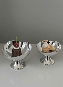 Premium Quality Stainless Steel Silver Finishd <b>Pedestal</b> Decorative Bowl Perfect For Fruits Serving And Chocolate Display - Product Image 3
