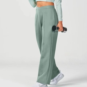 Pantalones Jogger Acampanados y Pantalones de Chándal para Mujer al por Mayor, 100% Algodón, Transpirables, Suaves, Holgados, de Pierna Ancha y Recta, en Oferta - Product Image 3