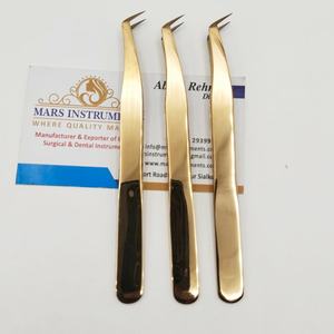 Pinces à extensions de cils en fibre de verre Plasma Gold 65 degrés avec logo personnalisé - Product Image 2