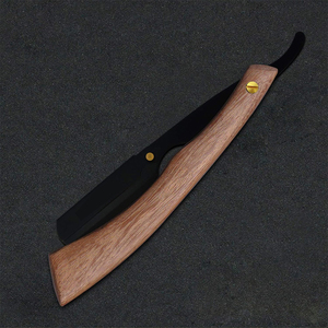 Rasoir à cheveux professionnel avec manche en bois, lame recouverte de papier noir, pour salon de beauté - Product Image 4