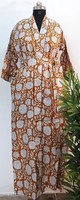 Robe de nuit et de détente en coton pur, faite à la main, imprimé floral vintage, grande taille, respirante, légère, confortable et douce