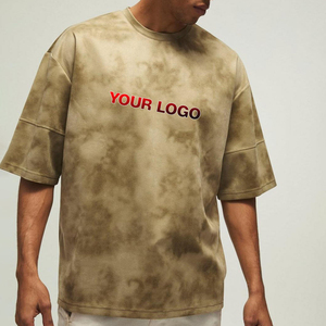 เสื้อยืดพิมพ์ลายโลโก้ตามสั่ง คุณภาพสูง ผ้าฝ้าย 100% ซักกรด ทรงโอเวอร์ไซส์ สตรีทแวร์ เสื้อยืดหนาน้ำหนักมากสำหรับผู้ชาย - Product Image 1