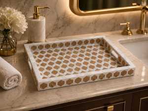 Wood and Resin Hand Crafts Inlay Work <b>Mosaic</b> Tray Modern Home Decor Durable Decorative Serving Tray Wholesale B2b - Product Image 1