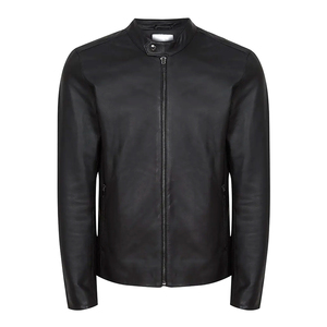 Autumn Winter Men's Casual Zipper Leather <b>Jacket</b> Slim Long Sleeve <b>Canvas</b> Quick Dry & Waterproof Motorcycle <b>Jacket</b> - Product Image 5