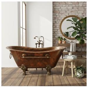Bañera de Cobre Vintage de Lujo, Independiente, Hecha a Mano, con Patas, Ovalada, Elegante y Ecológica para Hoteles - Product Image 3