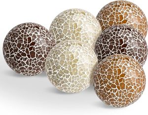 Esferas Decorativas de Madera para Cuencos, Diseño Moderno, Artesanía en Madera, Esferas de Mosaico, Esferas de Mesa, Centro de Mesa para Sala de Estar, Jarrones - Product Image 1