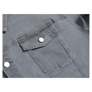 แจ็คเก็ตยีนส์ผู้ชายทรงสลิมฟิต แต่งขาดเท่ๆ สไตล์ลำลอง เสื้อคลุมสตรีทแวร์สำหรับผู้ชาย เสื้อคลุมแฟชั่น - Product Image 4