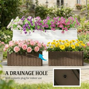 Set di 2 fioriere marroni da ringhiera, fioriere pensili e vasi inclusi (solo vasi) X2 - Product Image 4