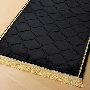 Portable High Quality Sejadah Thick Prayer <b>Matt</b> Muslim Islamic Prayer Rug Foldable Black Color Hajj Umrah Ramadan Praying Mats - Product Image 5
