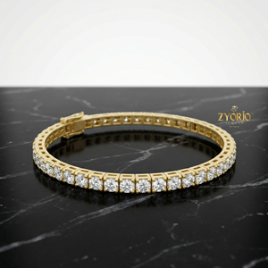 Bracelet tennis classique en or rose avec diamants de laboratoire Zyorio pour femme, plaqué argent 925, cadeau de mariage ou de fête - Product Image 3