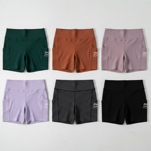 Custom Women's High Waist 5 Inches Pickleball Compression Shorts Side Pockets Elastic Summer Breathable Moisture Wicking OEM ODM - Product Image 5