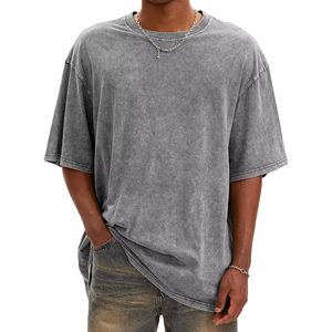 T-shirt Homme Oversize Orange Délavé Style Vintage Streetwear Coupe Ample Coton Doux Col Rond Décontracté Tendance Urbaine - Product Image 4