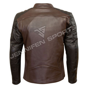 Veste en cuir de vache véritable pour hommes, design personnalisé bicolore, nouvelle collection, haute qualité, veste de moto - Product Image 6