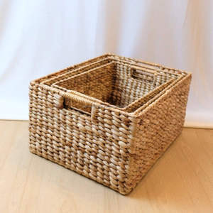 <b>Cheap</b> Wholesale Natural Water Hyacinth Storage <b>Basket</b> For Indoor Use Natural Decorative <b>Baskets</b> For Home Oarrganization - Product Image 4