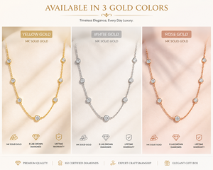 สร้อยคอเพชรแล็บโกรว์ทองคำแท้ 14K สำหรับผู้หญิง |   เพชร 8 เม็ด |   4.16 กะรัต |   สี E ระดับความสะอาด VVS |   ของขวัญงานแต่งงานขนาด 18 นิ้ว - Product Image 6