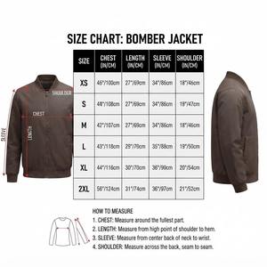 Chaqueta Bomber Marrón para Hombre, Chaqueta de Piloto Casual con Cierre, de Poliéster, para Primavera y Otoño, con Etiqueta de Logotipo Privado, Chaquetas de Poliéster para Hombre - Product Image 5