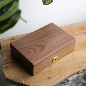 Eco-Friendly Rectangle <b>Wooden</b> <b>Box</b> for Jewelry Gift Storage-Soft Interior for Delicate Items Christmas Chinese New Year Tabletop - Product Image 2