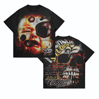 T-shirt graphique surdimensionné pour hommes, imprimé intégral, streetwear, coton, style hip-hop, mode décontractée, OEM, vente en gros personnalisée