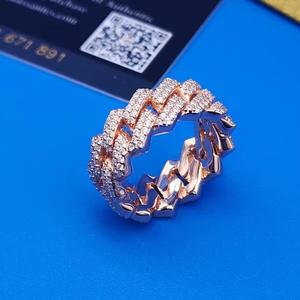 Bague Statement en Argent 925 et Moissanite, Style Hip-Hop Tendance, Pierre Scintillante, Bijou de Mode Unisexe, Accessoire Cadeau pour Fête - Product Image 1