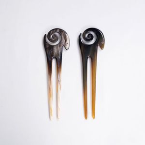Épingle à cheveux personnalisée en corne de buffle naturelle véritable, antistatique, avec nom gravé, styles variés, accessoire capillaire poli - Product Image 3