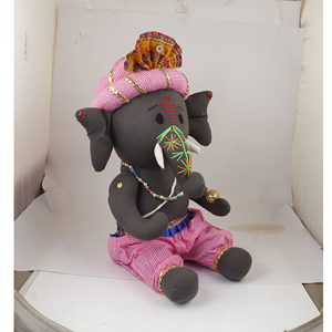 Peluche Ganesh noire artisanale, poupée en peluche douce, cadeau spirituel indien pour la décoration de la maison, vente en gros B2B - Product Image 2