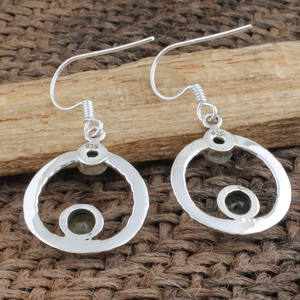 Boucles d'oreilles en argent sterling 925 avec péridot naturel de qualité AAA, pierres précieuses vert olive, bijoux pierres de naissance d'août pour femmes - Product Image 2