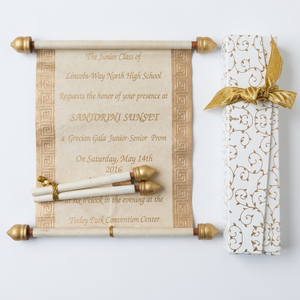 Invitations de mariage élégantes en parchemin, faites à la main, finition brillante, papier sérigraphié, OEM, vente en gros, marque privée, qualité export - Product Image 1
