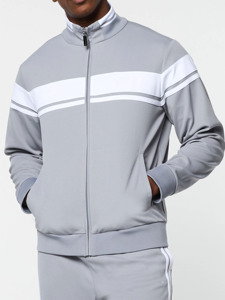 Men’s <b>Retro</b> Stripe <b>Tracksuit</b> Set Premium Full Zip Sportswear <b>Tracksuit</b> for Men Slim Fit Athletic Track Suit Outfit Custom Logo - Product Image 6
