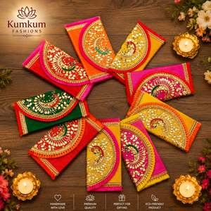Pochette Shagun en soie brodée faite à la main en Inde, élégante et tendance, 6 couleurs imprimées, légère et de haute qualité - Product Image 2