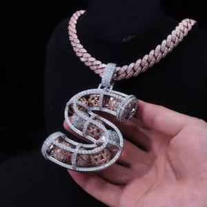 Colgante Hip Hop Personalizado con Moissanita VVS, Joyería Fina de Plata 925, Colgante de Letra Personalizada con Incrustaciones de Diamantes - Product Image 2